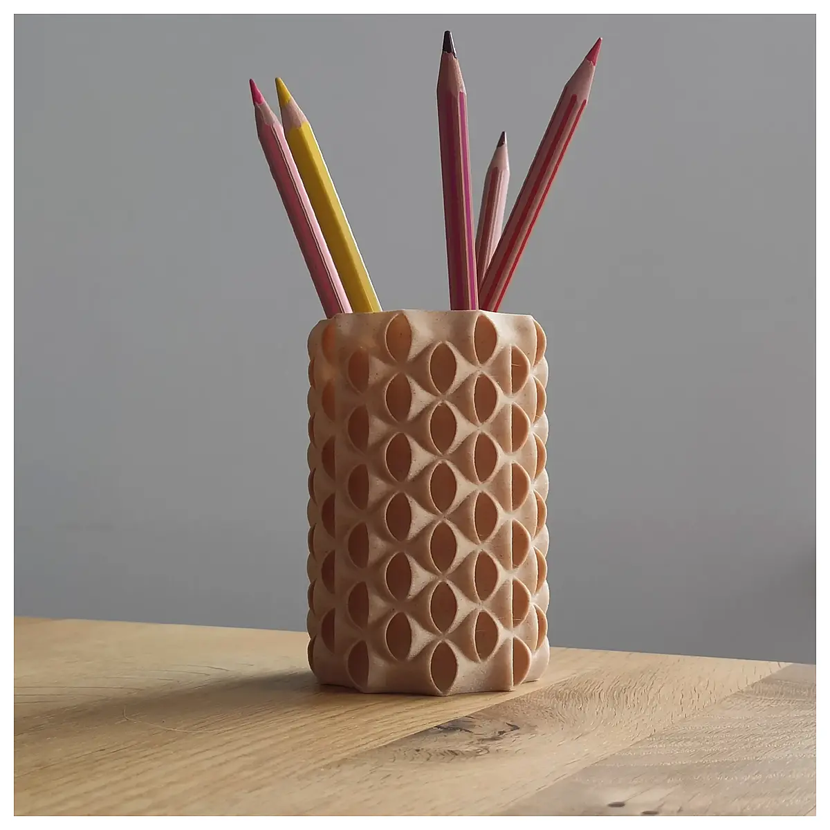 wooden pen holder desk organizer multi compartment pencil cup for office supplies storage