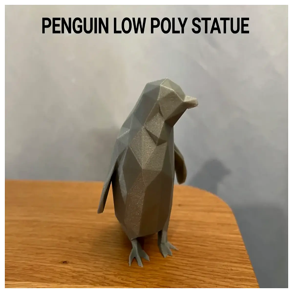 cute penguin low poly figurine desk ornament geometric animal statue for home decor gift