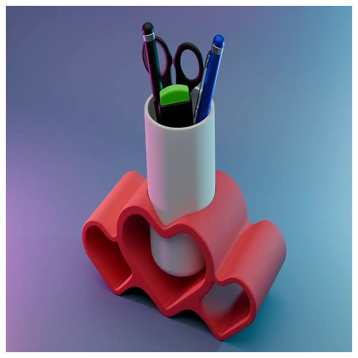 3 base round pen holder desk organizer cute stationery cup for office supplies