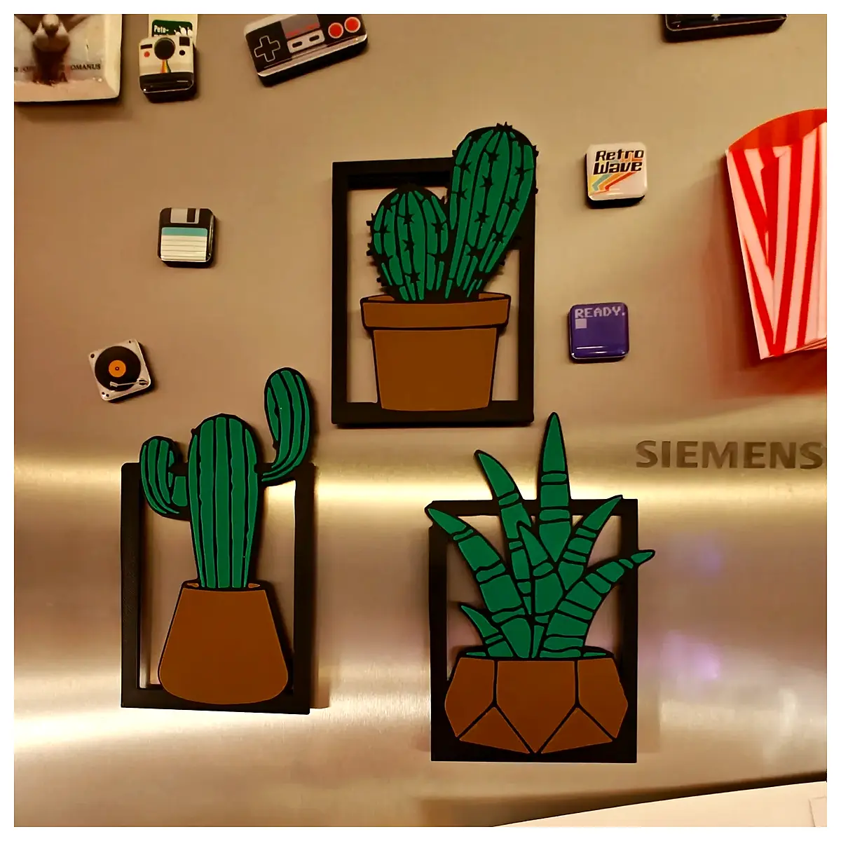 cute succulent cactus fridge magnet kawaii desk organizer gift home decor accessory for kitchen cabinets