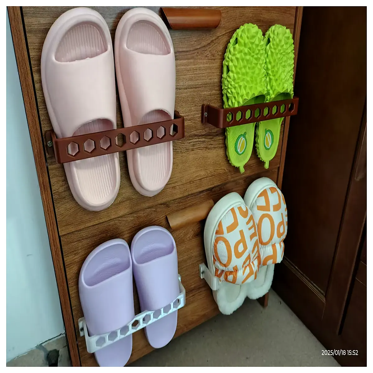 bathroom shoe organizer rack for slippers storage entryway mudroom floor caddy holder with non slip base