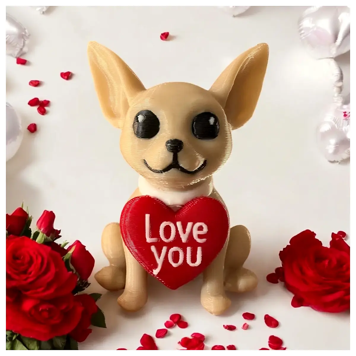 valentine chihuahua statue resin figurine romantic dog lover gift cute small animal decor