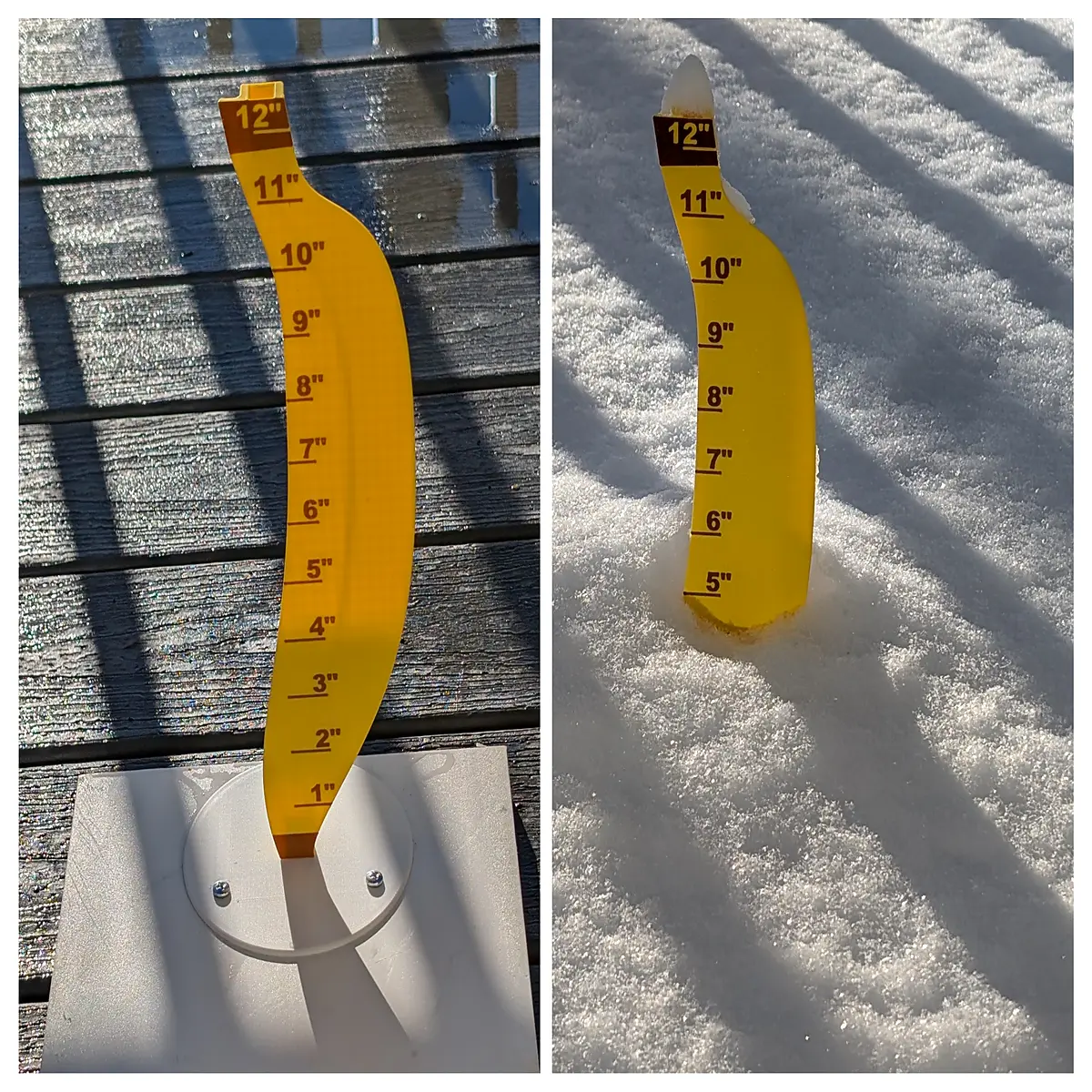 snow banana scale reference ruler measuring tool for snow depth accuracy