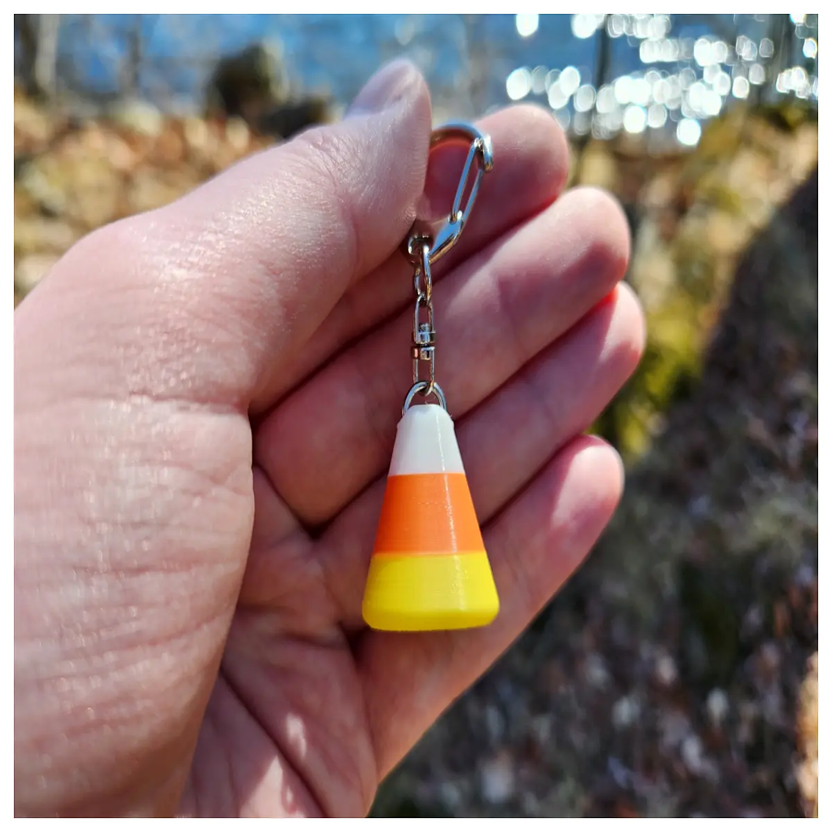 cute candy corn keychain cream fall decor harvest festival gift autumn accessory