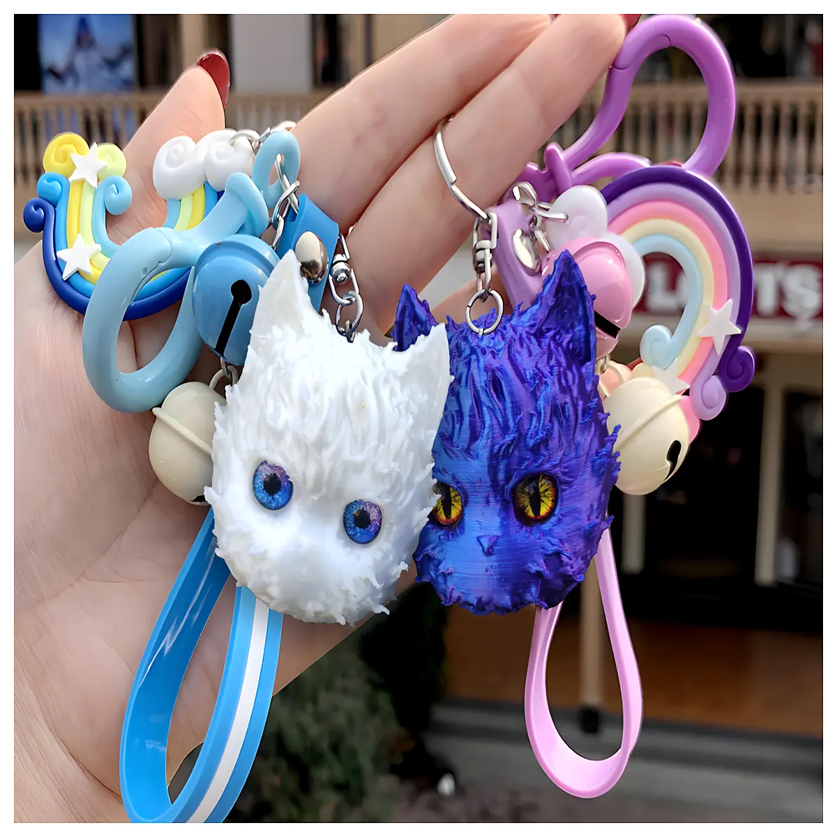 cute cat keychain pendant bag charm for women girls gift animal lover accessories