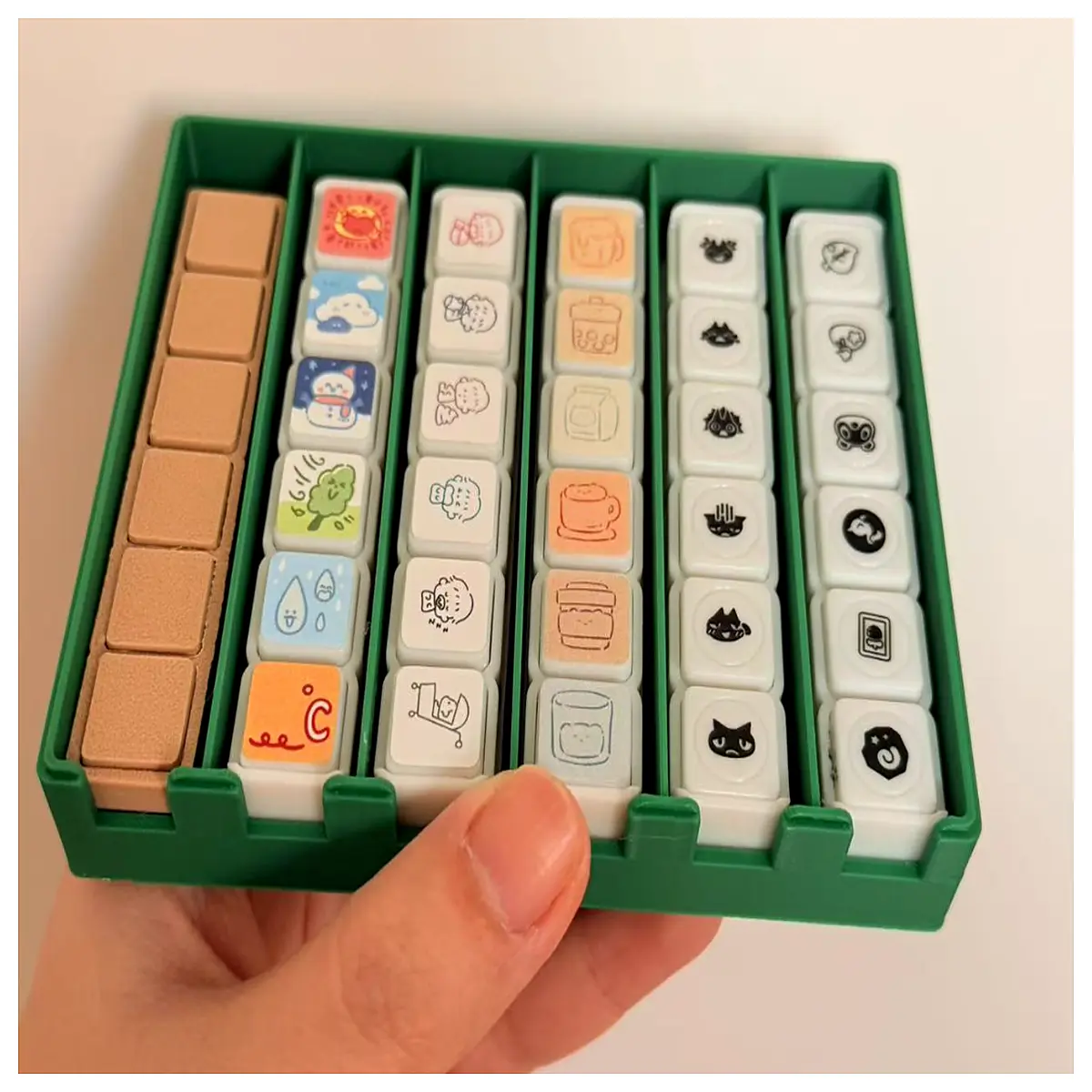 stackable stamp organizer box 6 compartment clear plastic storage case for craft supplies