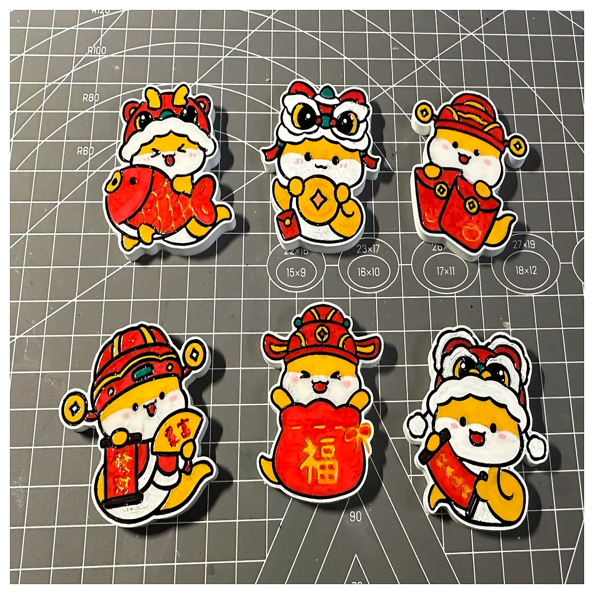 cute snake year cartoon fridge magnet lucky zodiac animal decorative sticker for kitchen cabinet door funny metal souvenir gift