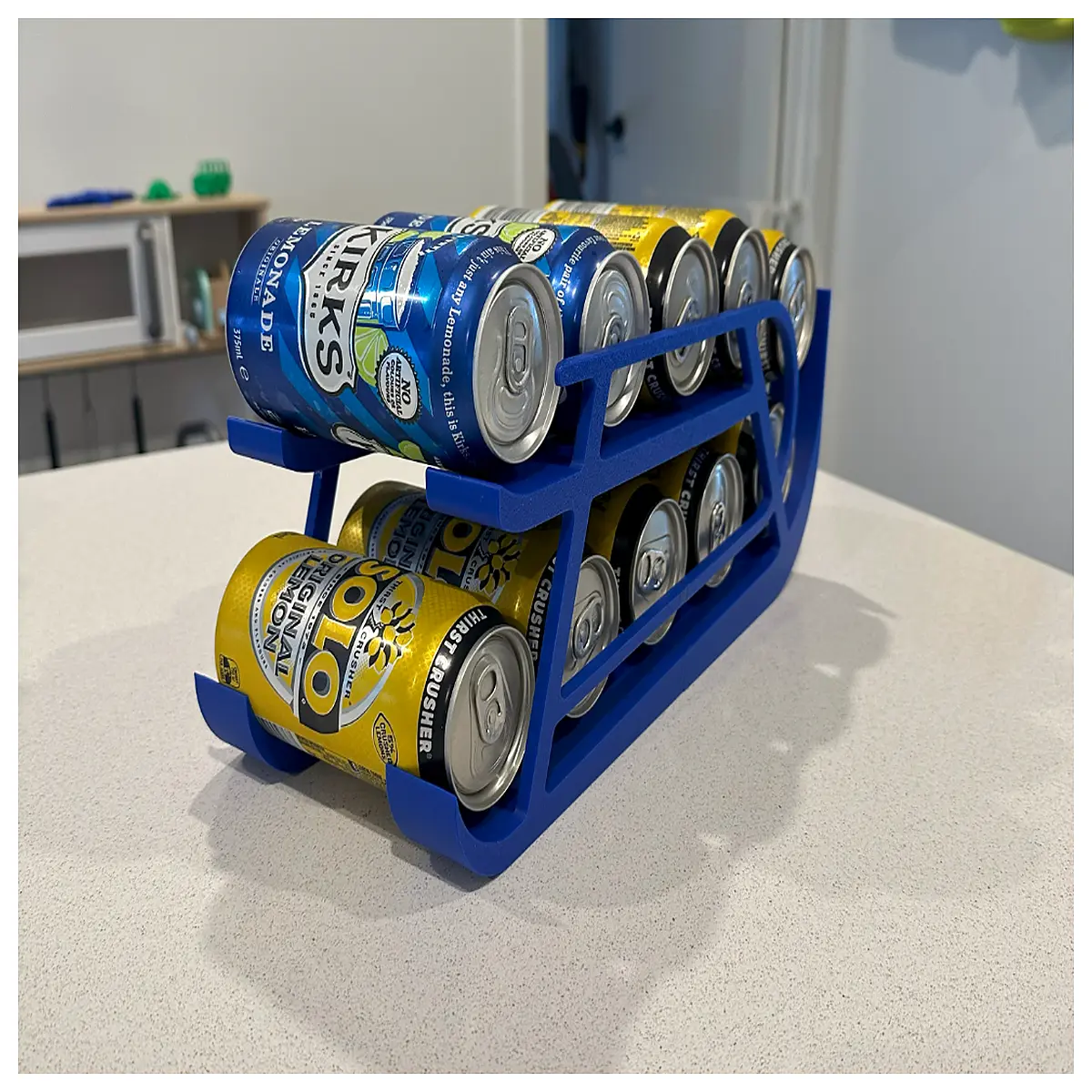 can dispenser rack for pantry organization aluminum beverage holder