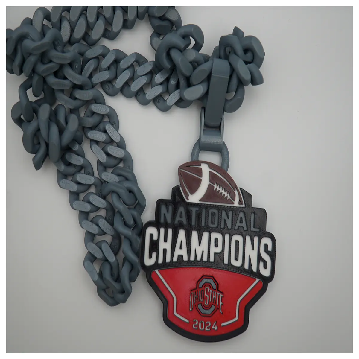 ohio state buckeyes national championship gold cuban link chain pendant men s sports jewelry