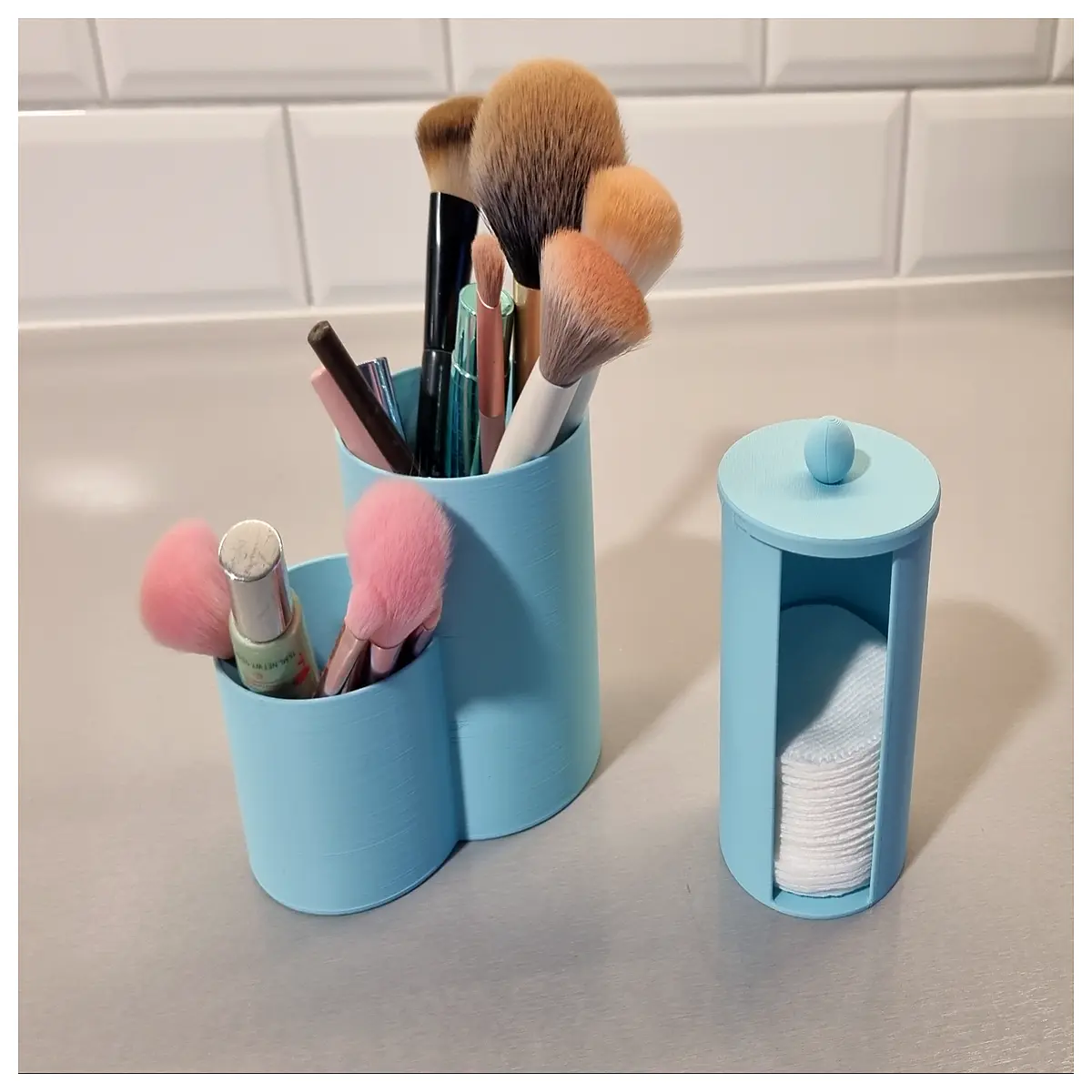 acrylic makeup organizer with cotton pad holder clear cosmetic storage box for vanity desk large capacity skincare container