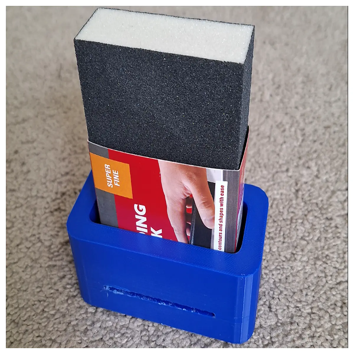 ergonomic sanding block holder with sponge grip for orbital sander pads and wood finishing tools