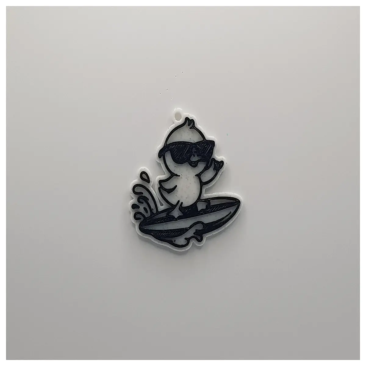 cute surfing yellow duck keychain rubber charm for bags backpacks travel gift funny waterproof accessory
