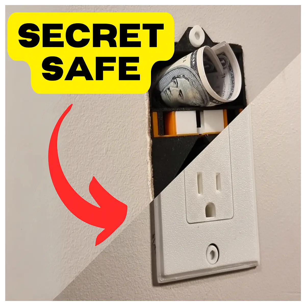 hidden safe inside electrical outlet wall mount security storage box for home office key jewelry coin hiding spot discreet