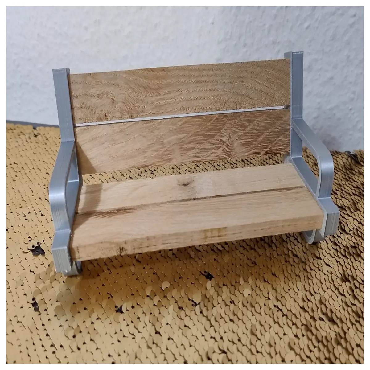 printed miniature park bench diy small wooden stick garden decor
