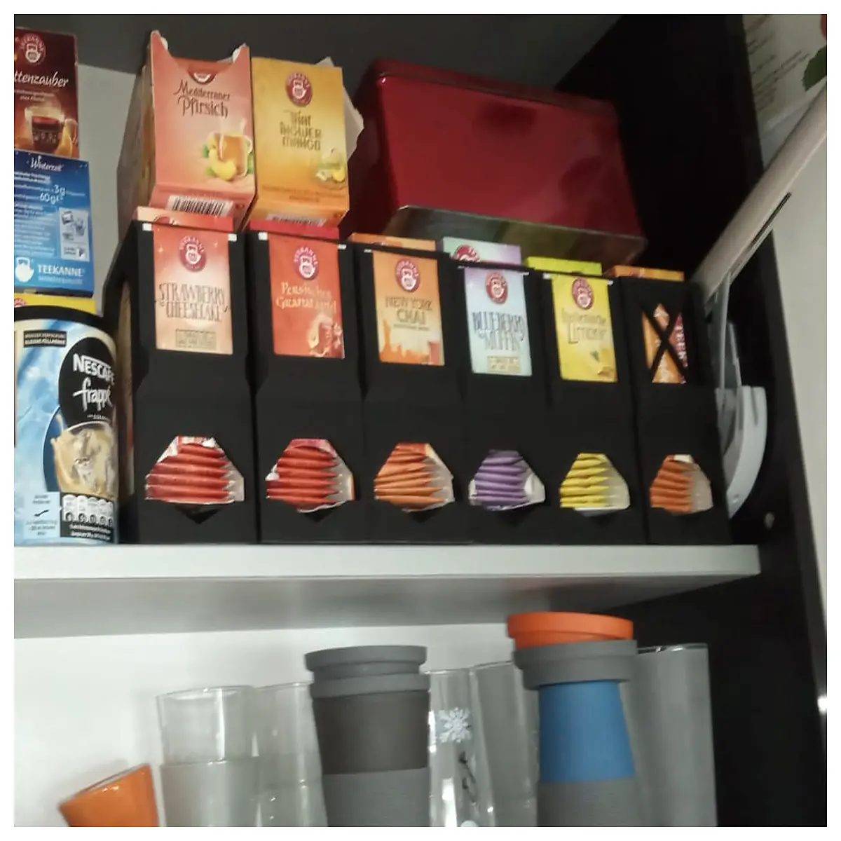 tea storage organizer box for loose leaf herb spice jar rack kitchen countertop tea caddy with compartments