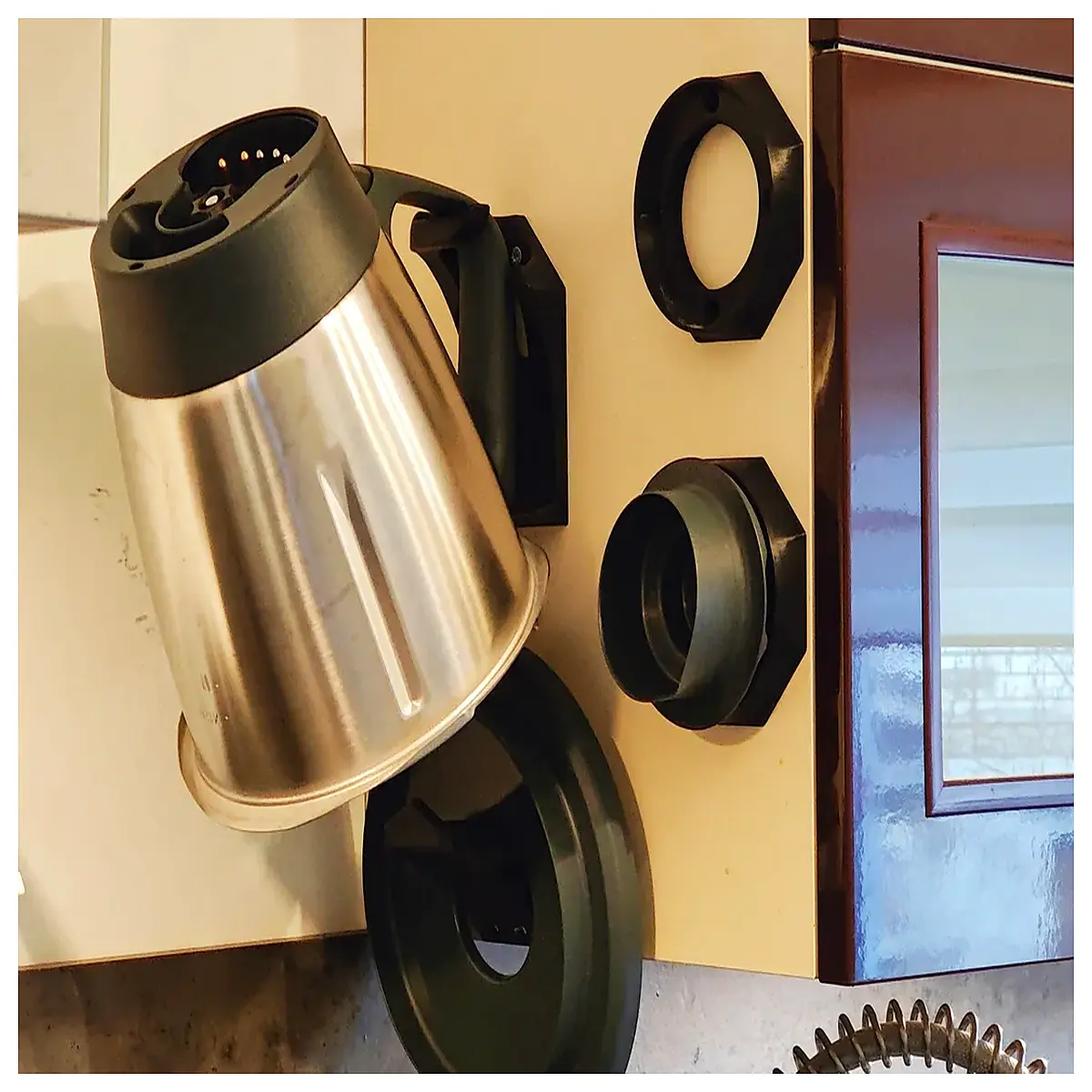 wall mounted holder for thermomix tm56 pot and lid organizer kitchen storage rack hook