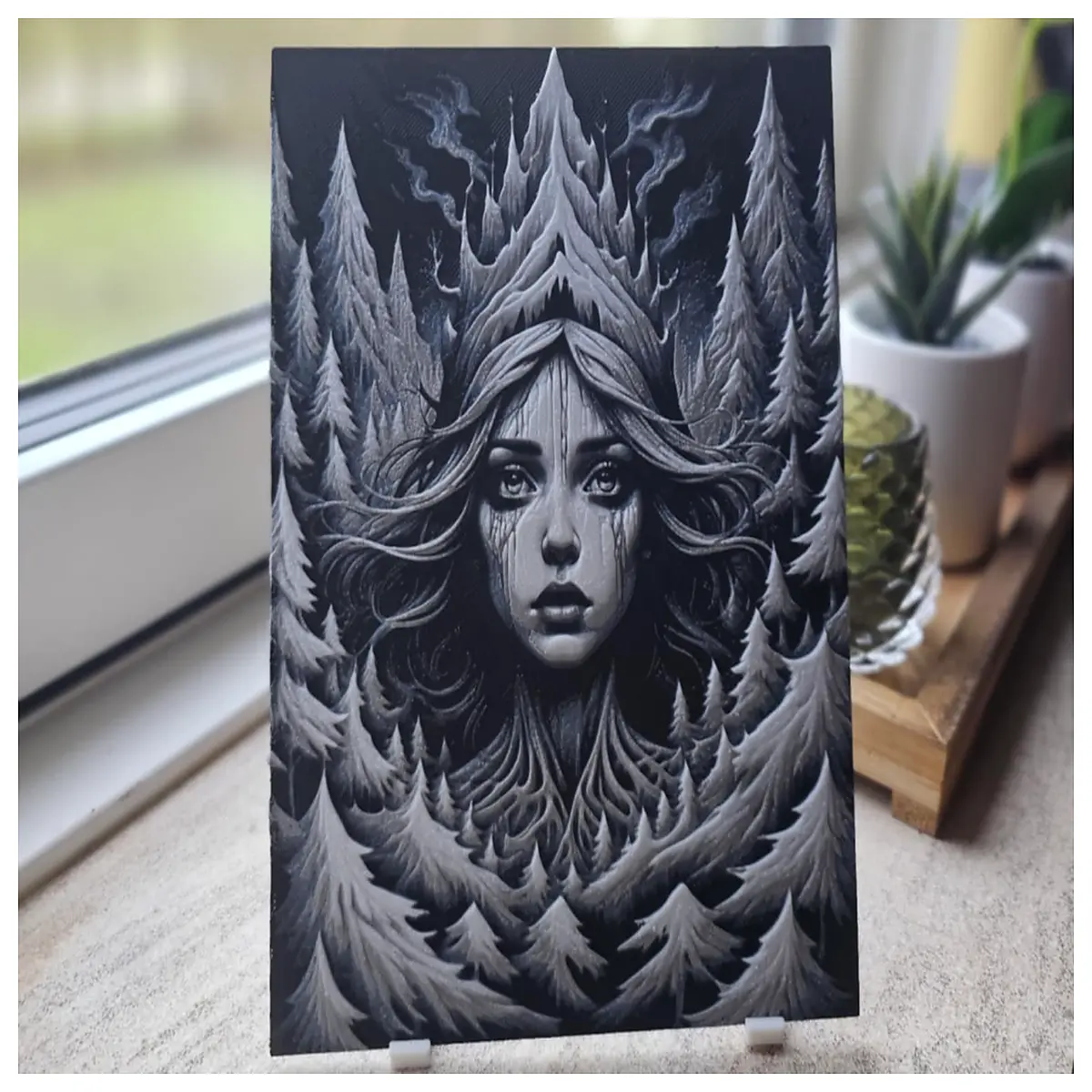 grey women winter mood forged art print tshirt aesthetic vintage dark academia streetwear