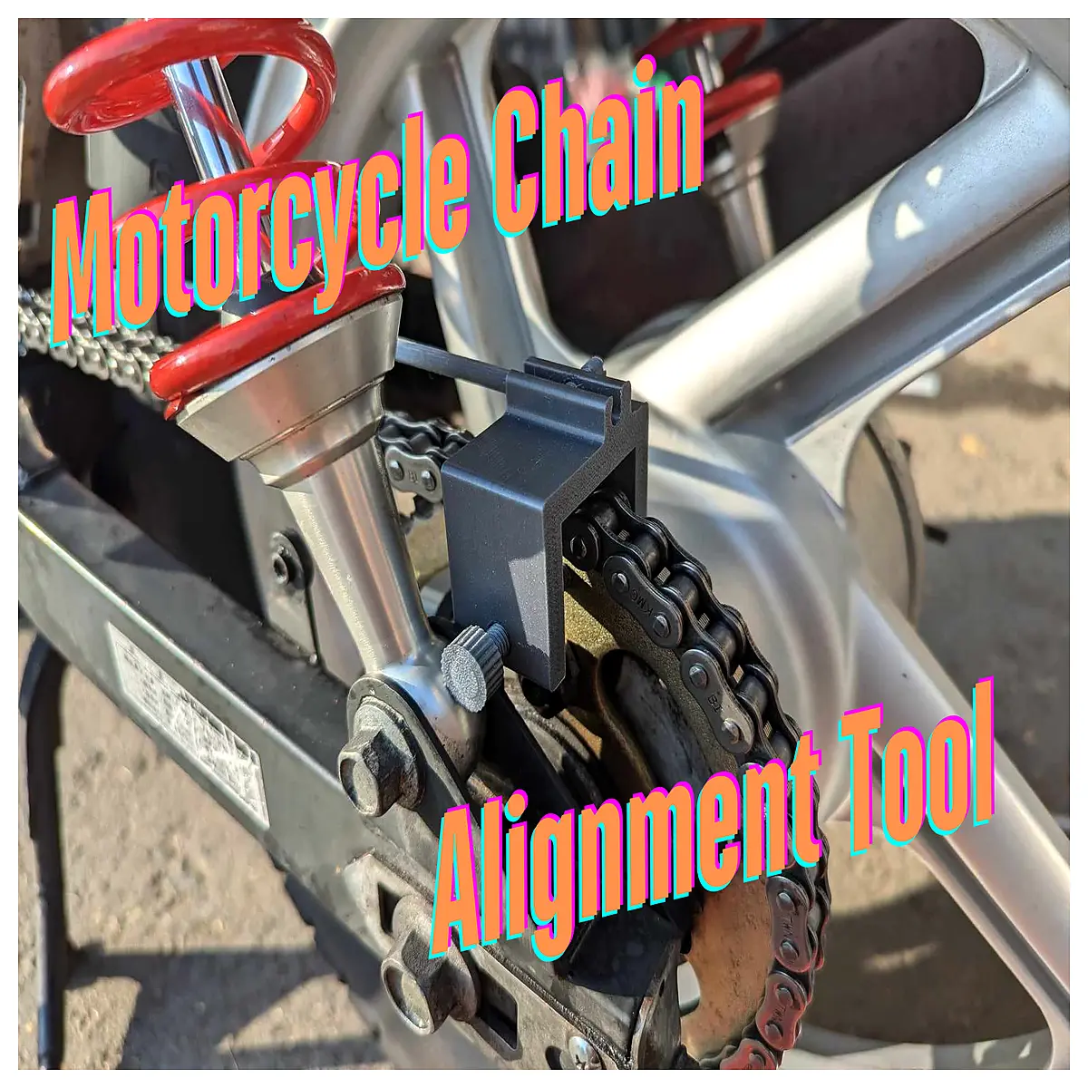 motorcycle chain alignment tool gauge straight edge adjuster