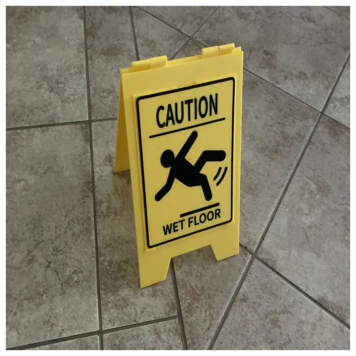 wet floor warning sign caution tape yellow black safety hazard alert sticker for store entrance