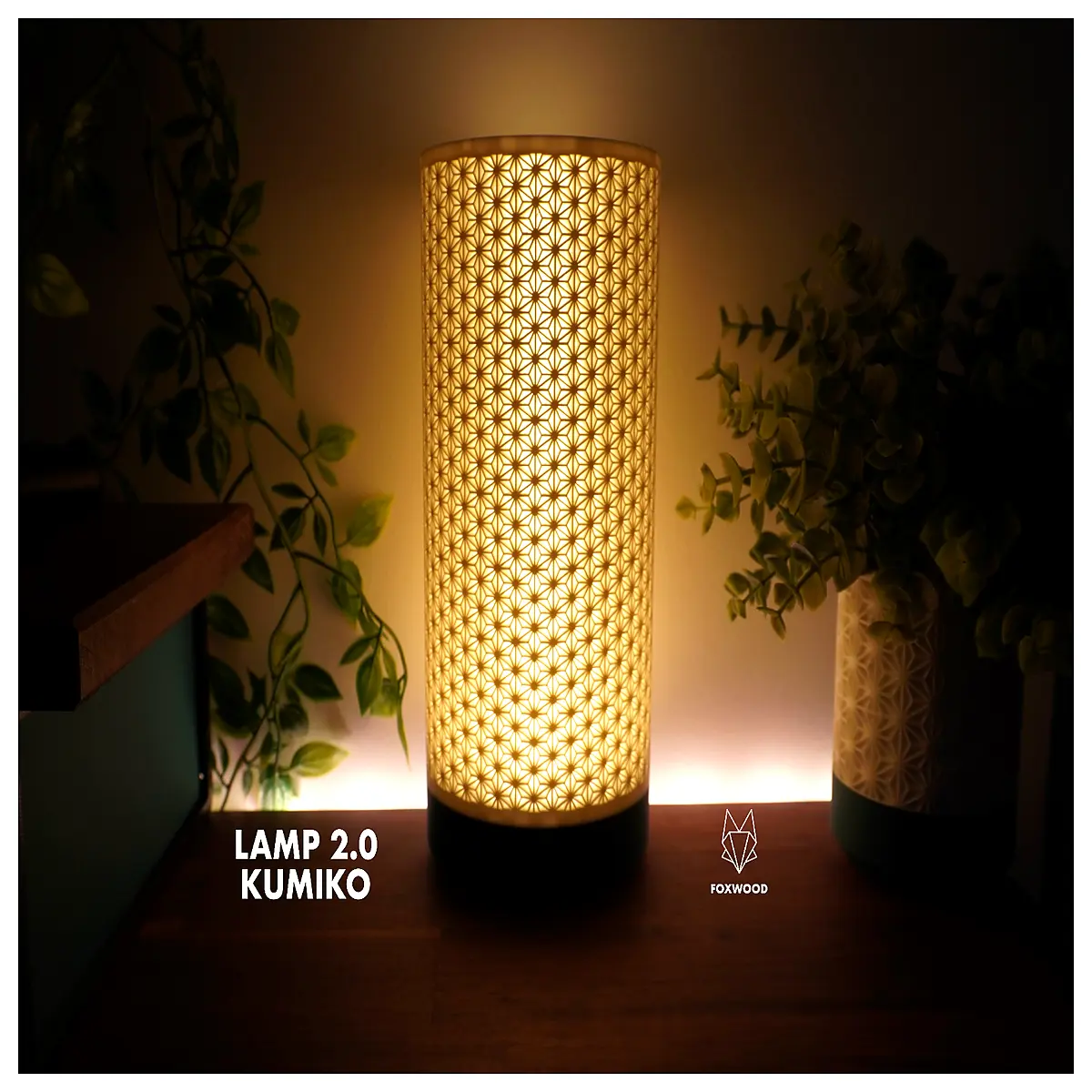 foxwood kumiko handmade wood geometric fixture modern minimalist table lighting accent decor