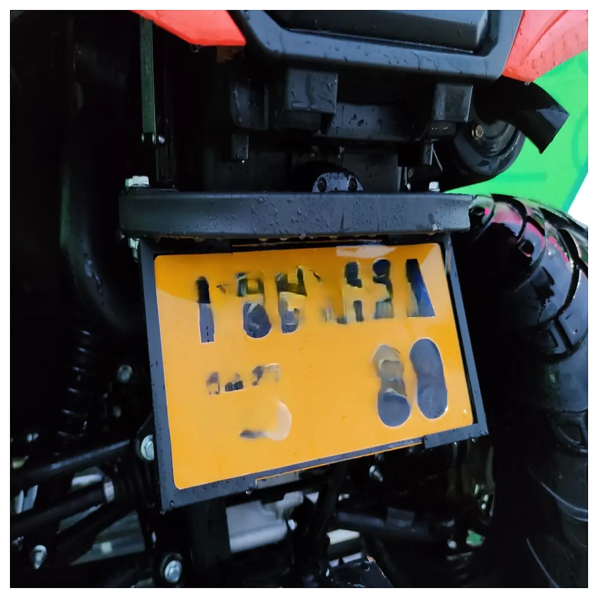 atv license plate registration with bolts and brackets for utility vehicles