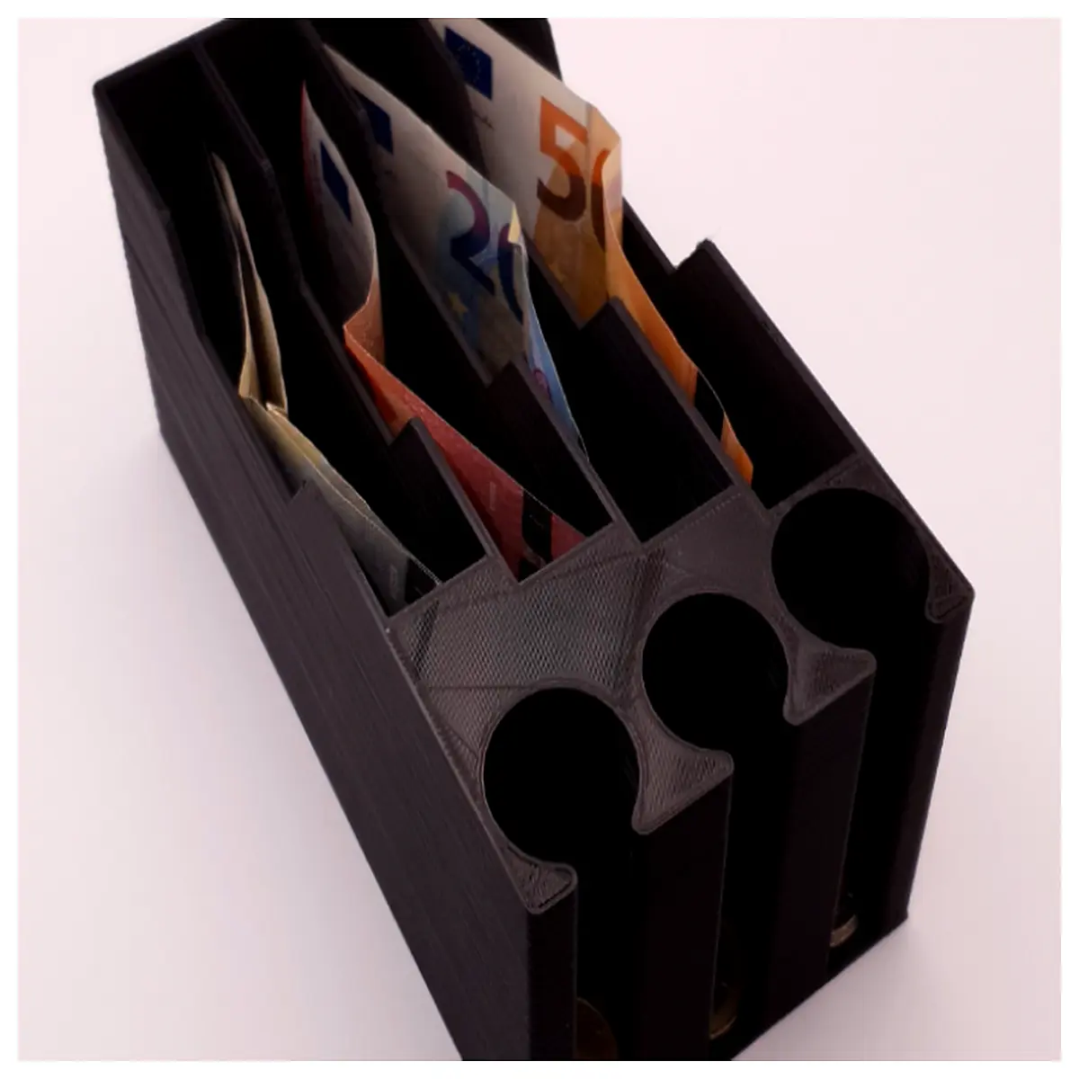 compact euro cash organizer wallet with coin pocket and bill slots for travel money management