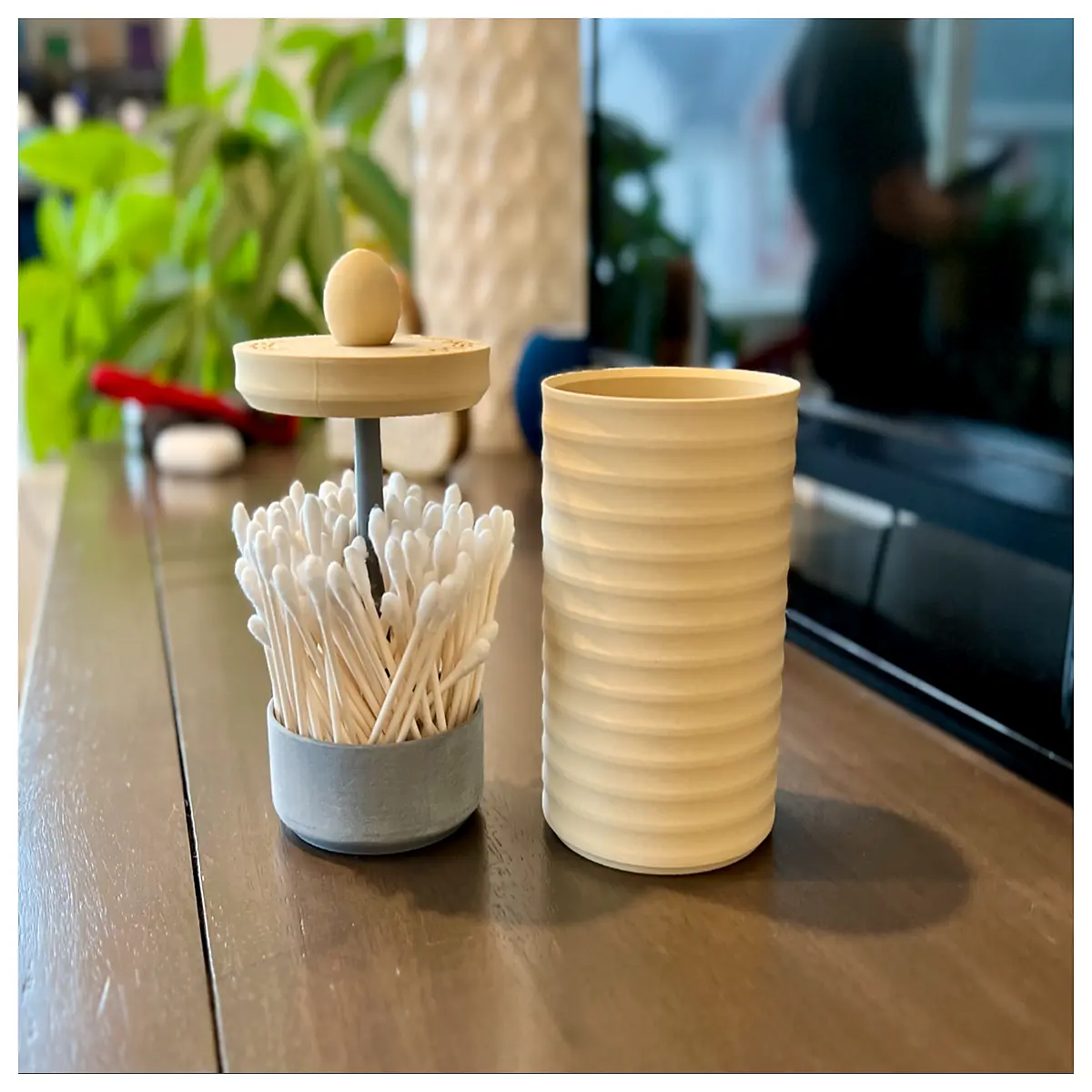 cotton swab holder organizer box for bathroom counter travel storage case with lid