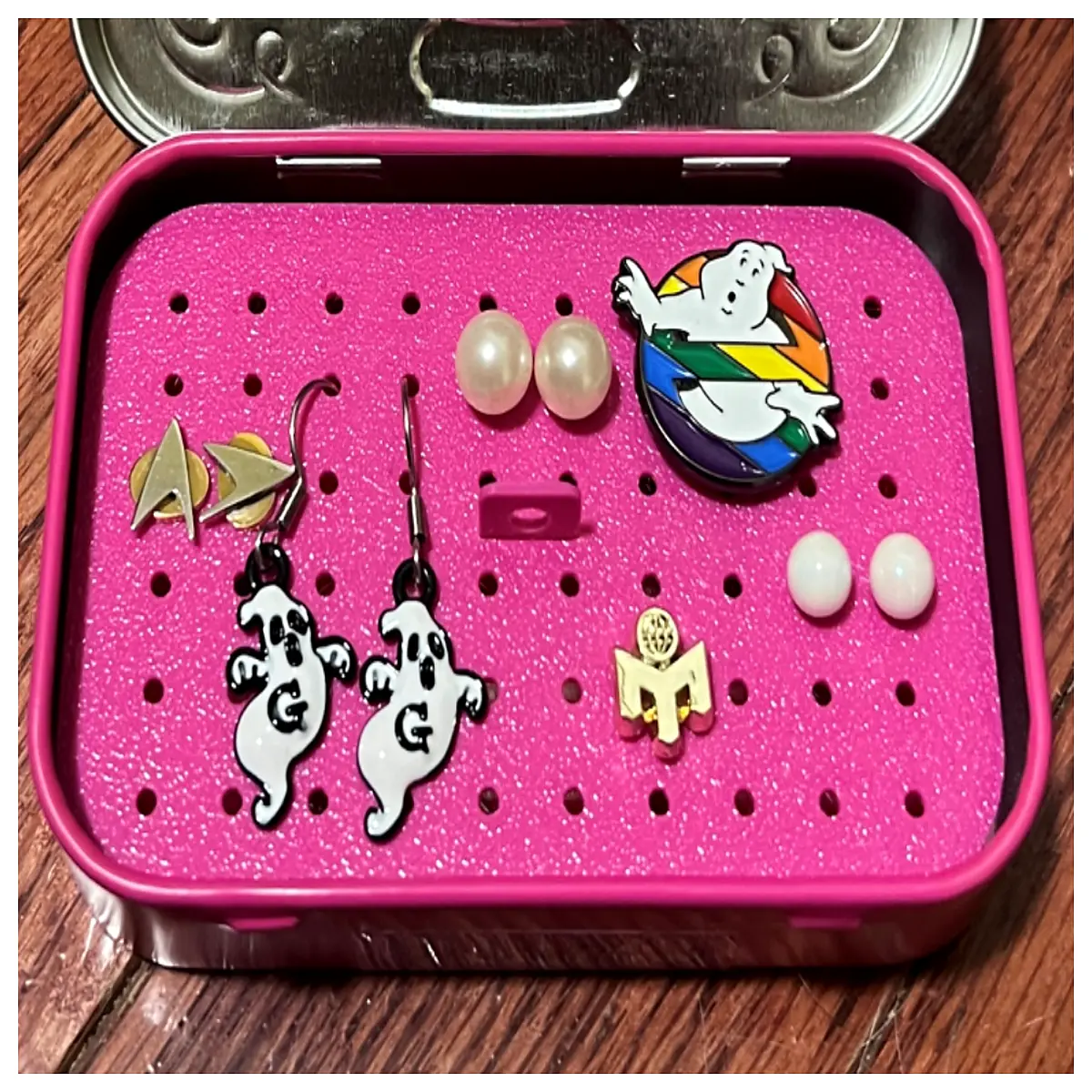 big sky mint tin organizer insert earring holder jewelry tray for small accessories storage