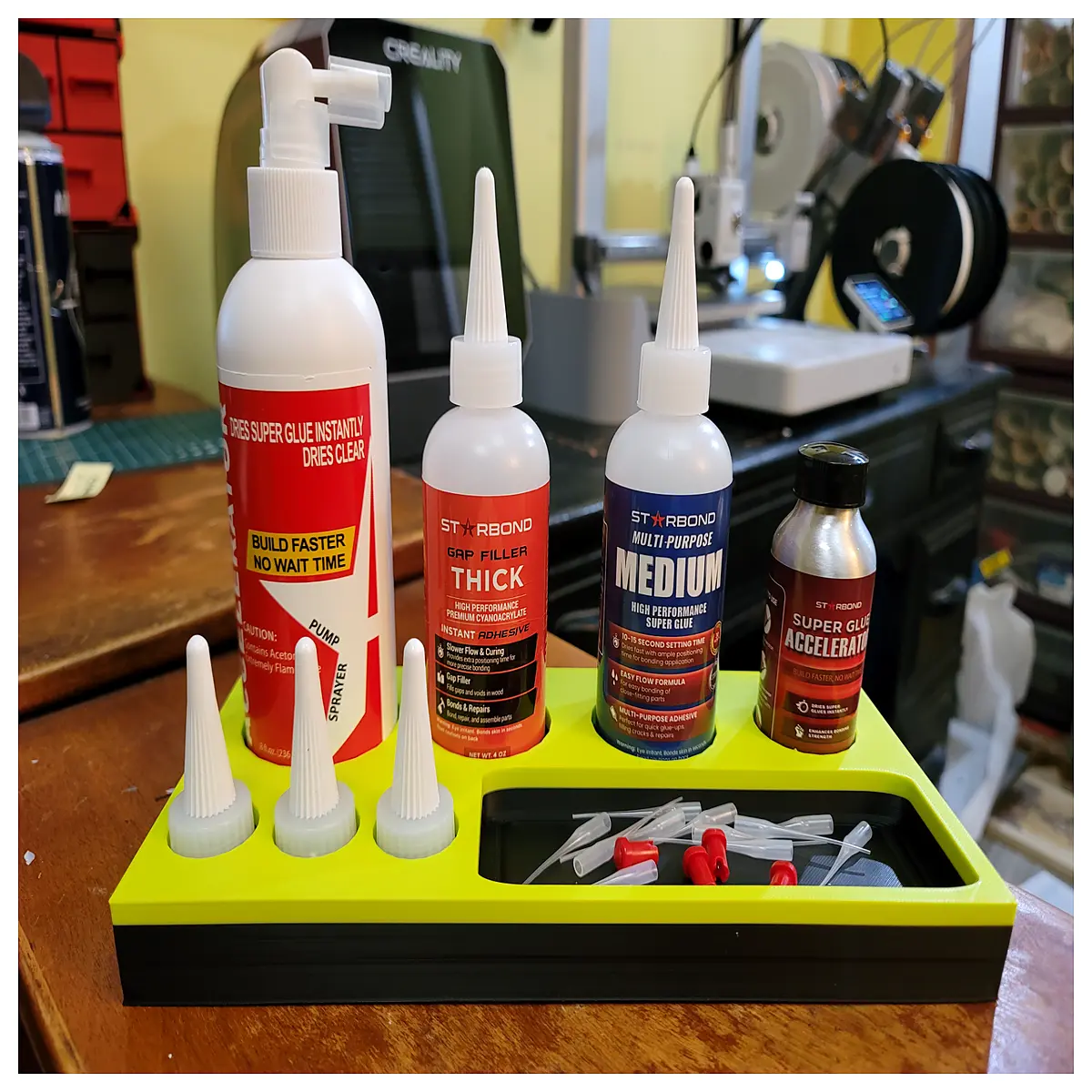 duty cyanoacrylate glue dispenser holder for superglane applicator bottle