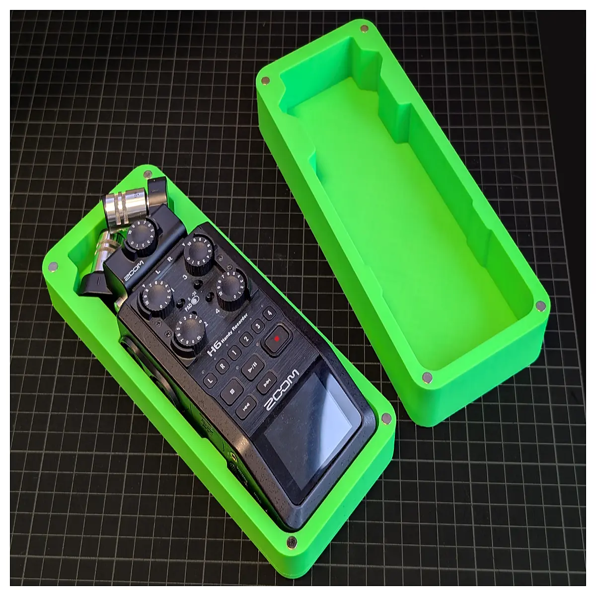zoom h6 recorder case hard shell carrying bag with mic pockets shockproof travel protection