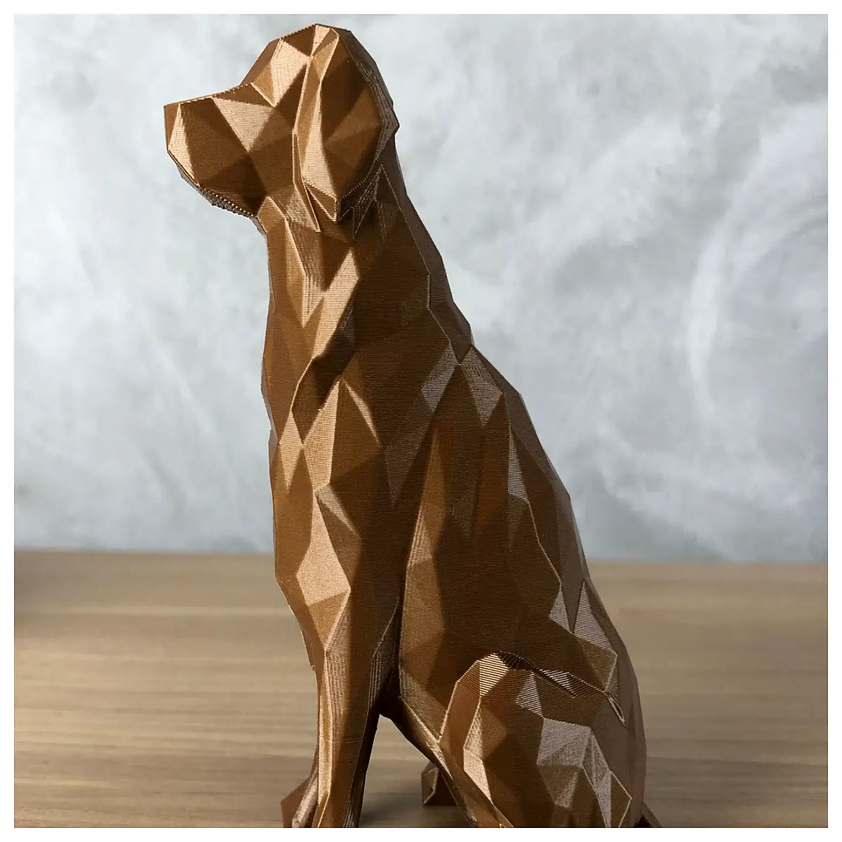 low poly golden retriever dog figurine polygonal art statue geometric pet for desk decor