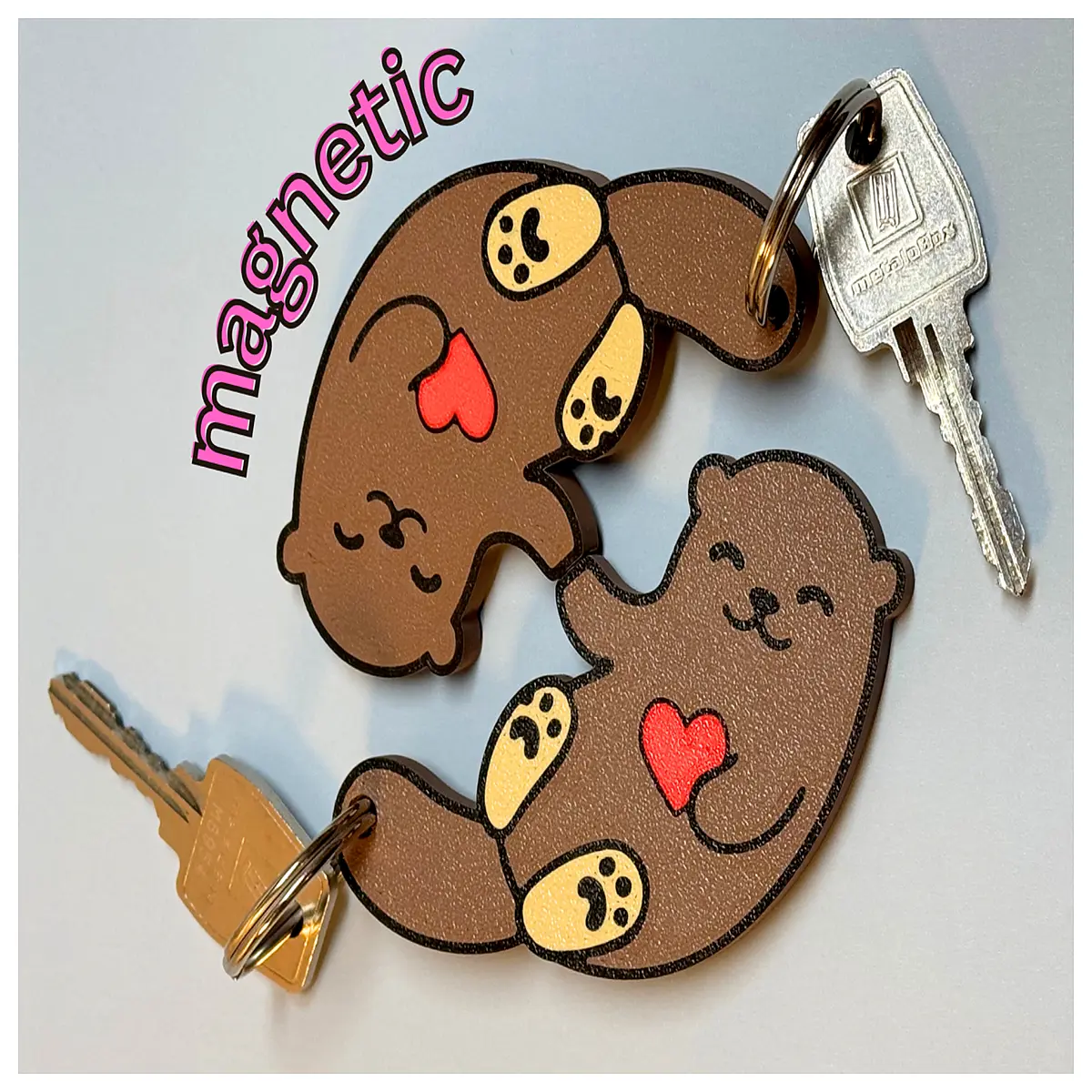 cute magnetic otter keychain for bags waterproof animal charm funny friends