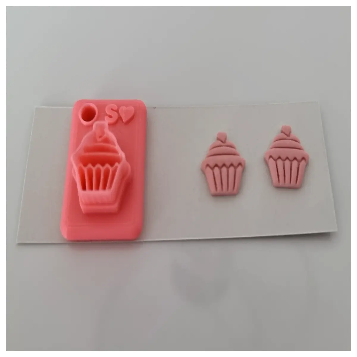 top polymer clay earring cutter die for cupcake topper baking