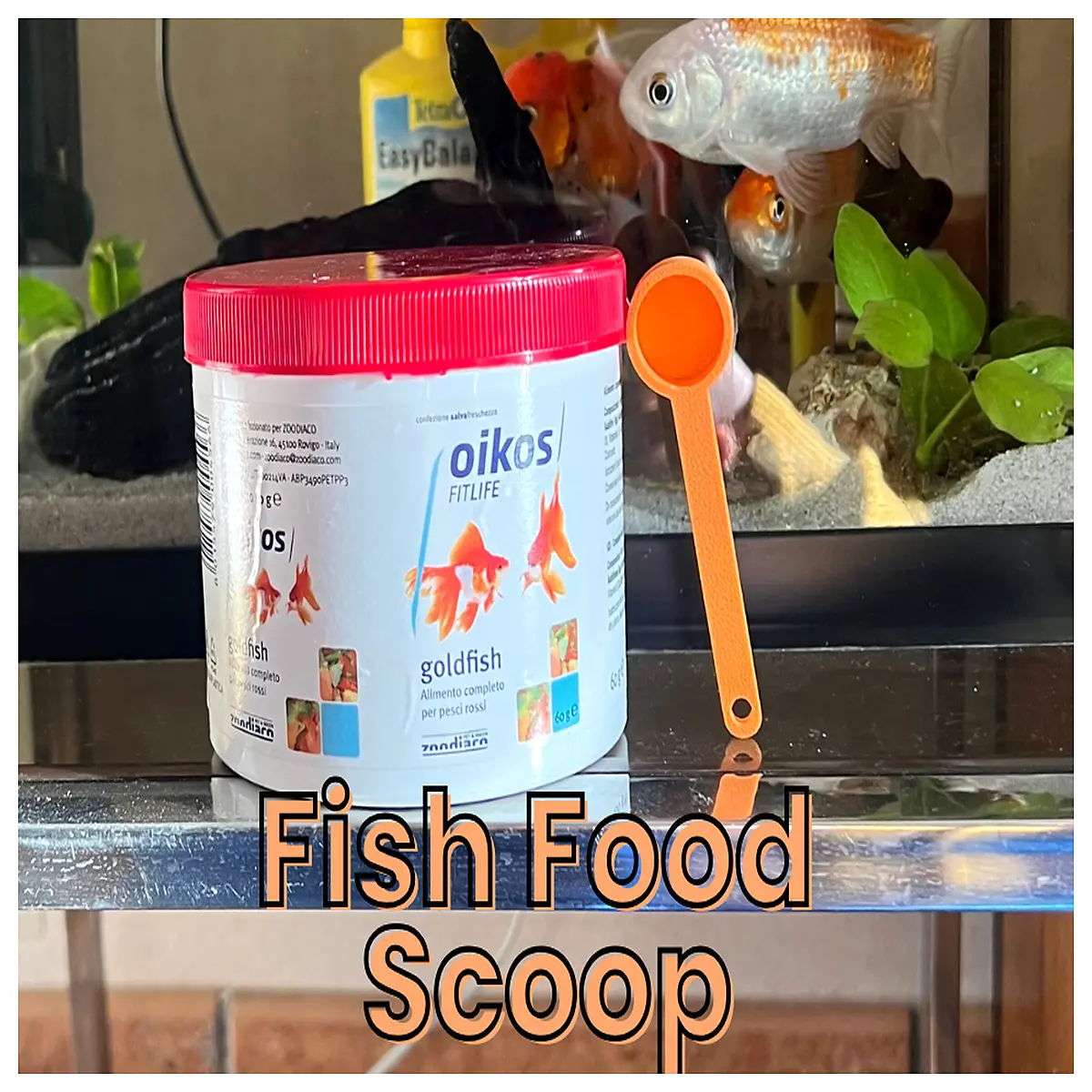 goldfish food scoop stainless steel measuring spoon for aquarium feeding precise portion control fish flakes pellets dispenser tool