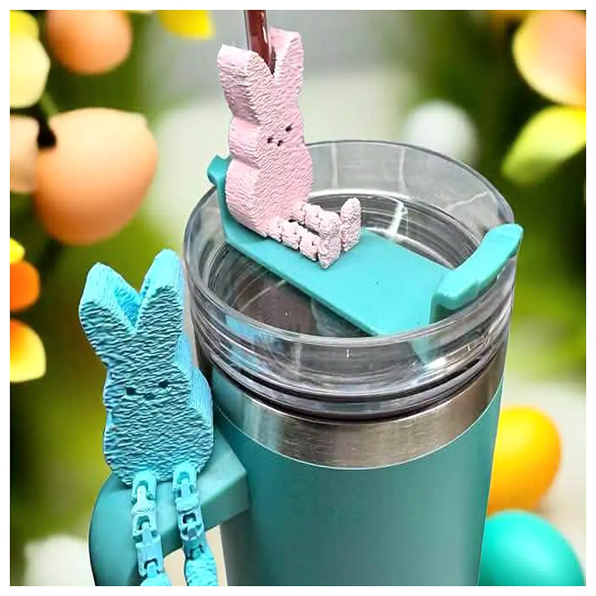 cute baby chick party straws with bendable joints for easter egg hunt table decor kids birthday favors