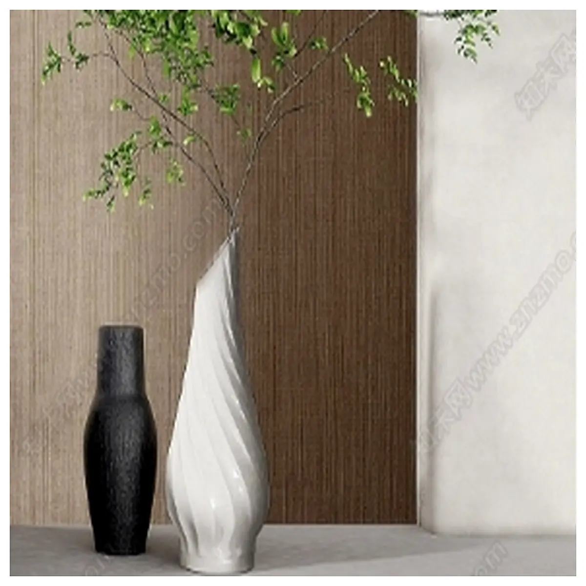 tall spiral ribbed vase for dried flowers
