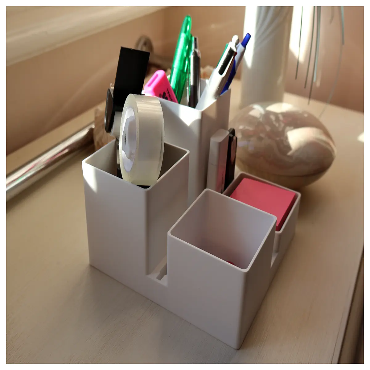 large desk organizer with compartments for office supplies storage box for pens and stationery desktop tidy caddy
