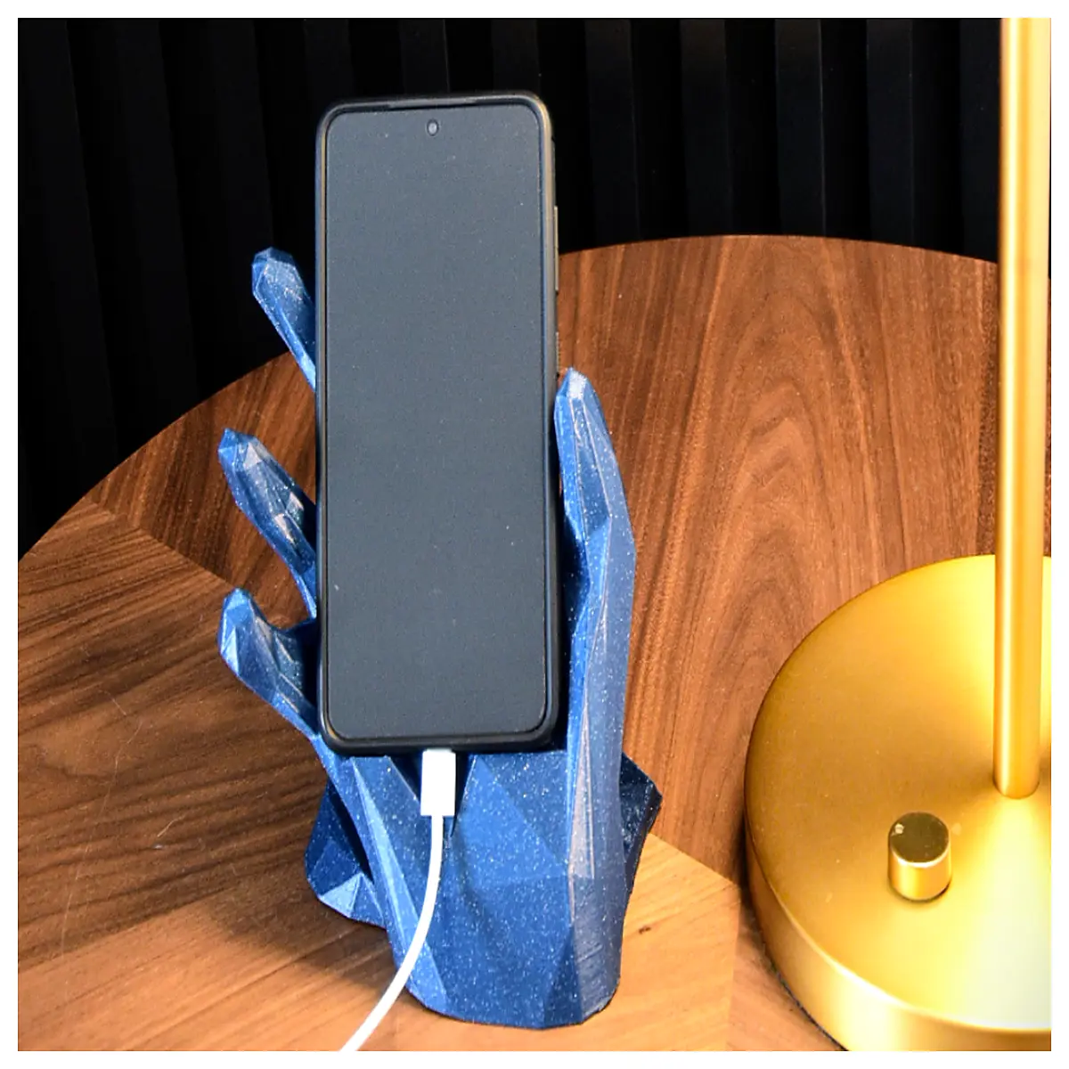 low poly geometric phone holder for desk minimalist origami style mobile phone cradle organizer