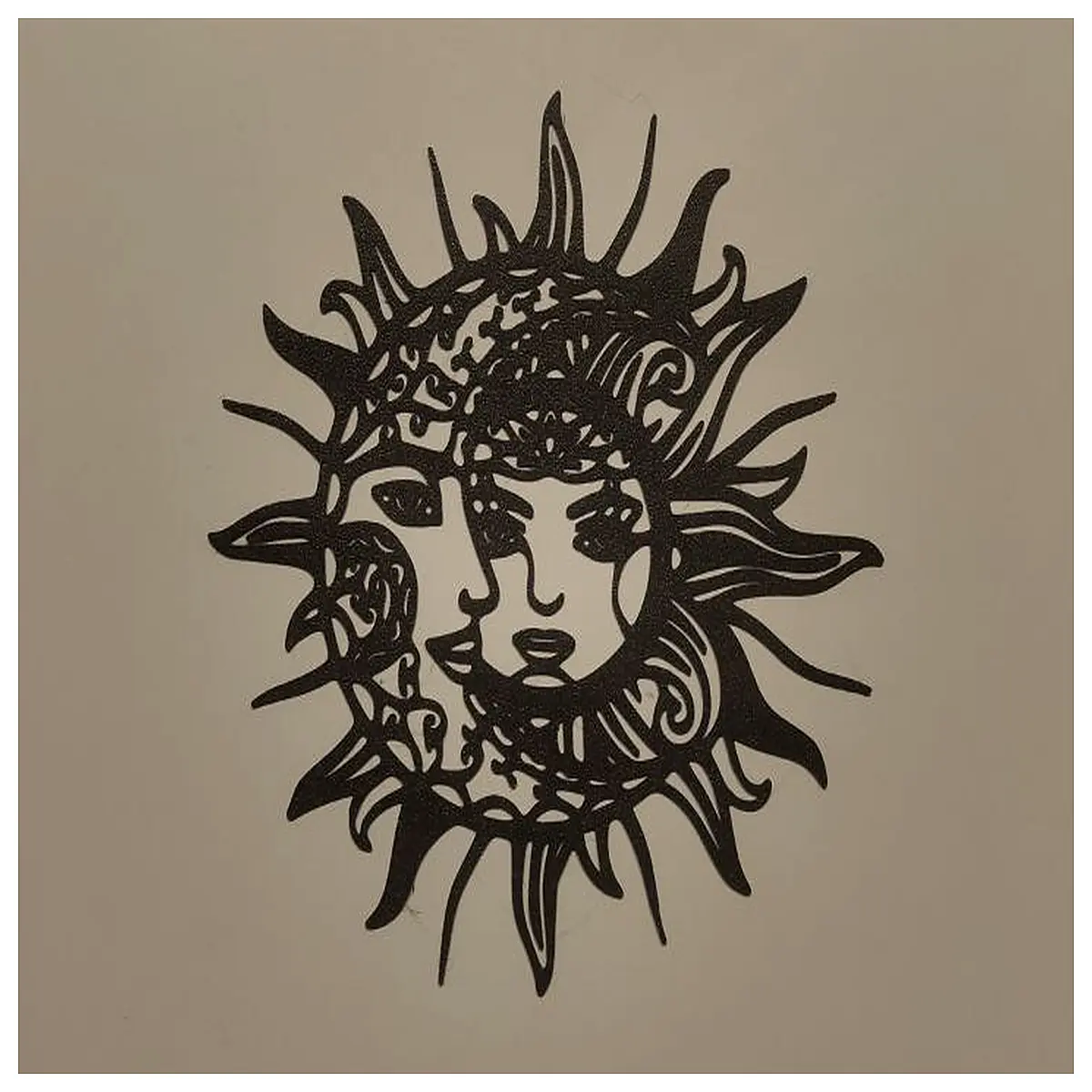 moon and sun wall art decor nursery bedroom aesthetic metal wood hanging plaque kids room gift