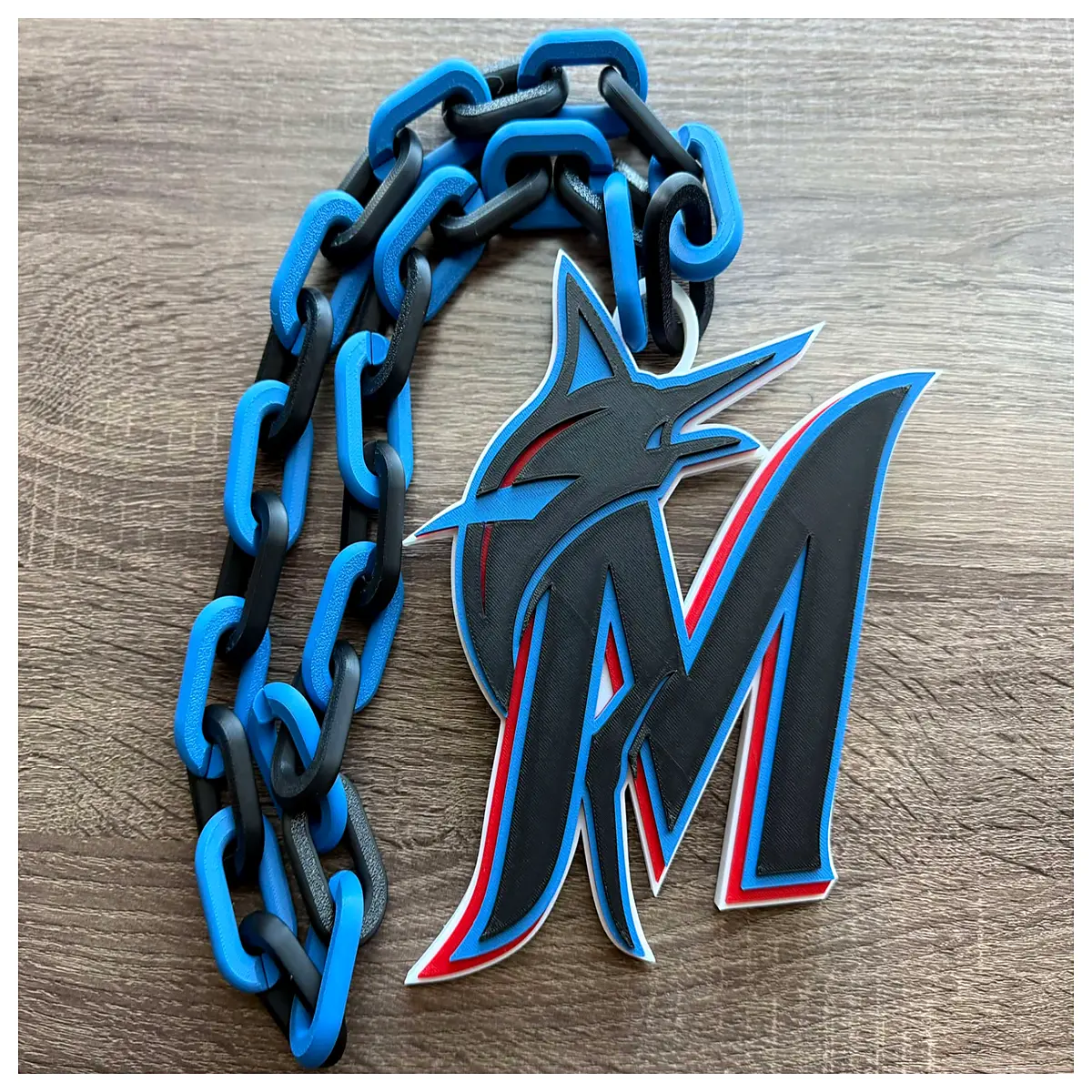 miami marlins large pendant necklace team jewelry gift