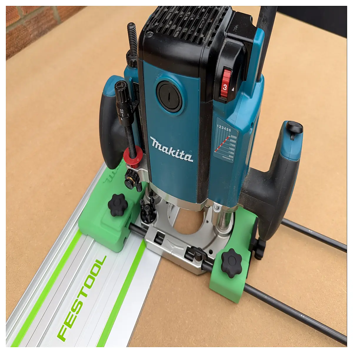 makita router to festool track adapter mount plate guide rail system compatible