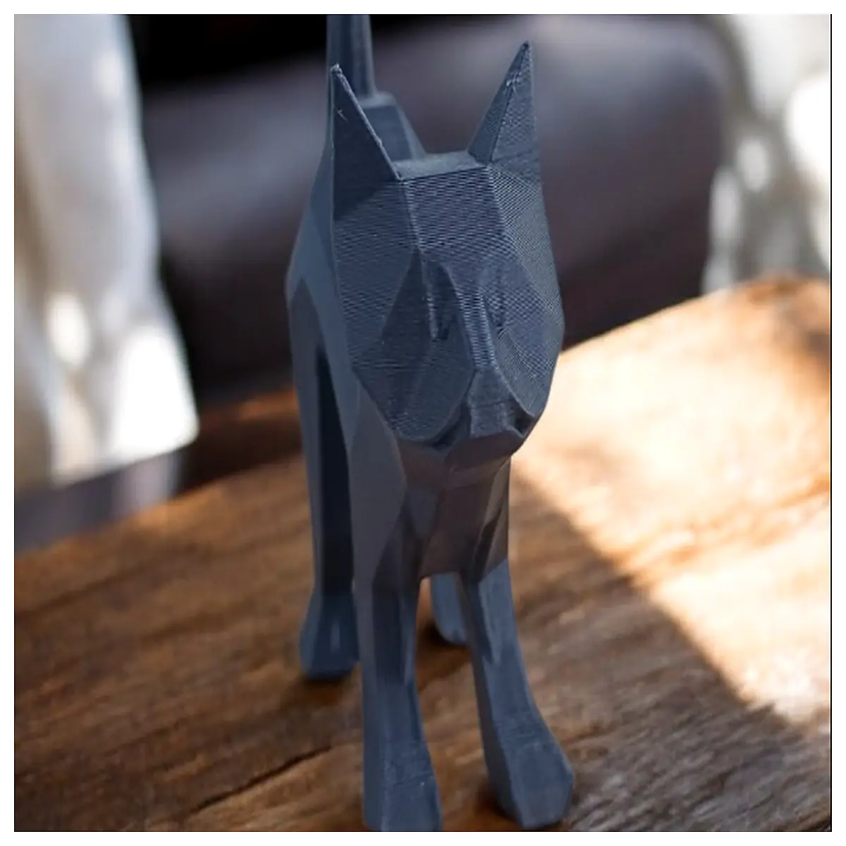 low poly cat figurine cute polygonal animal statue geometric home decor modern minimalist pet art gift