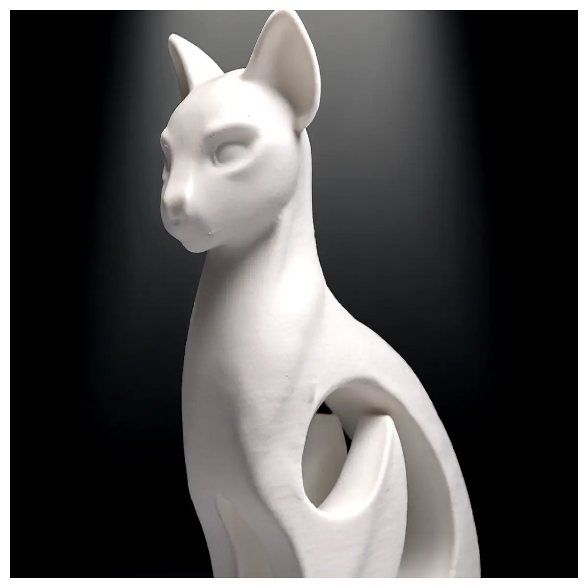 abstract cat sculpture modern art metal feline statue for home decor contemporary animal figurine living room shelf