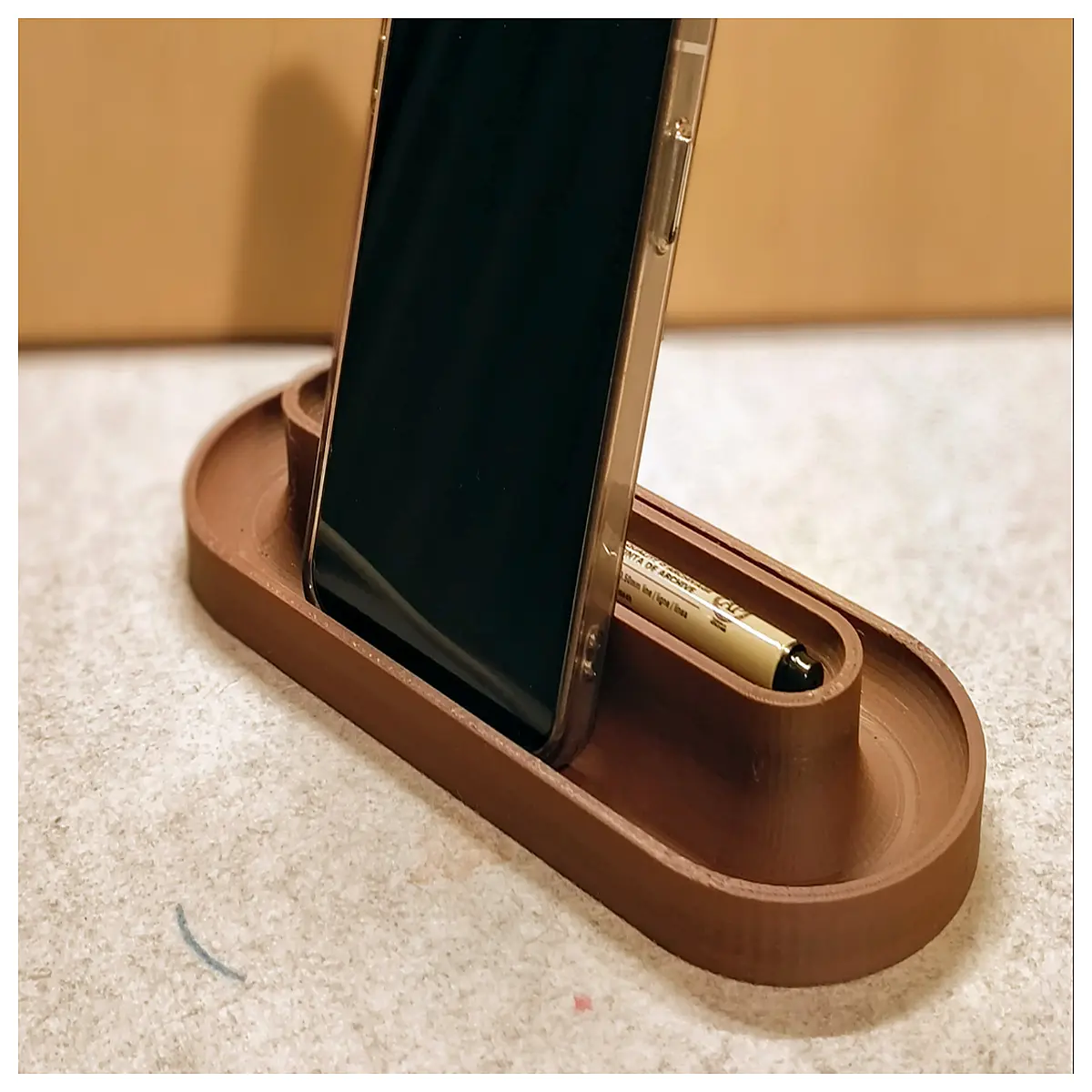 dual slot phone pen holder desk organizer for office