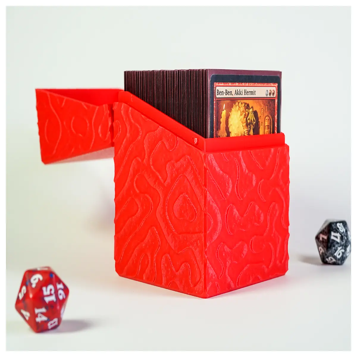 mtg commander deck box hinge vortex design magnetic closure card storage organizer for 100 sleeved cards