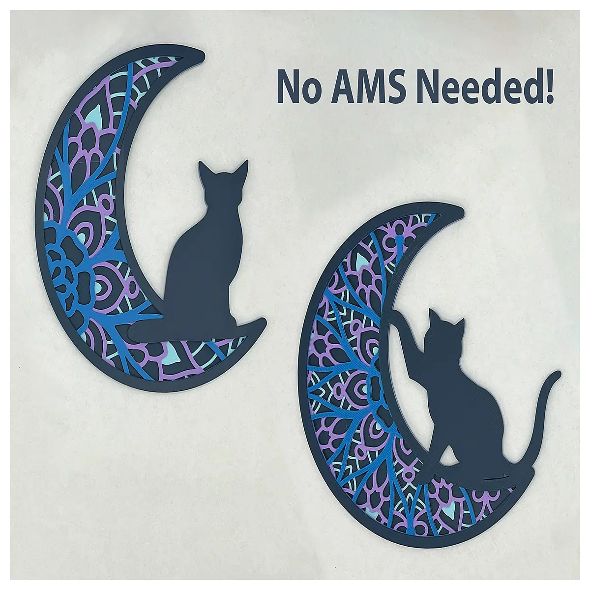 boho wall art black cat silhouette mandala moon decor for bedroom living room spiritual zen vibe