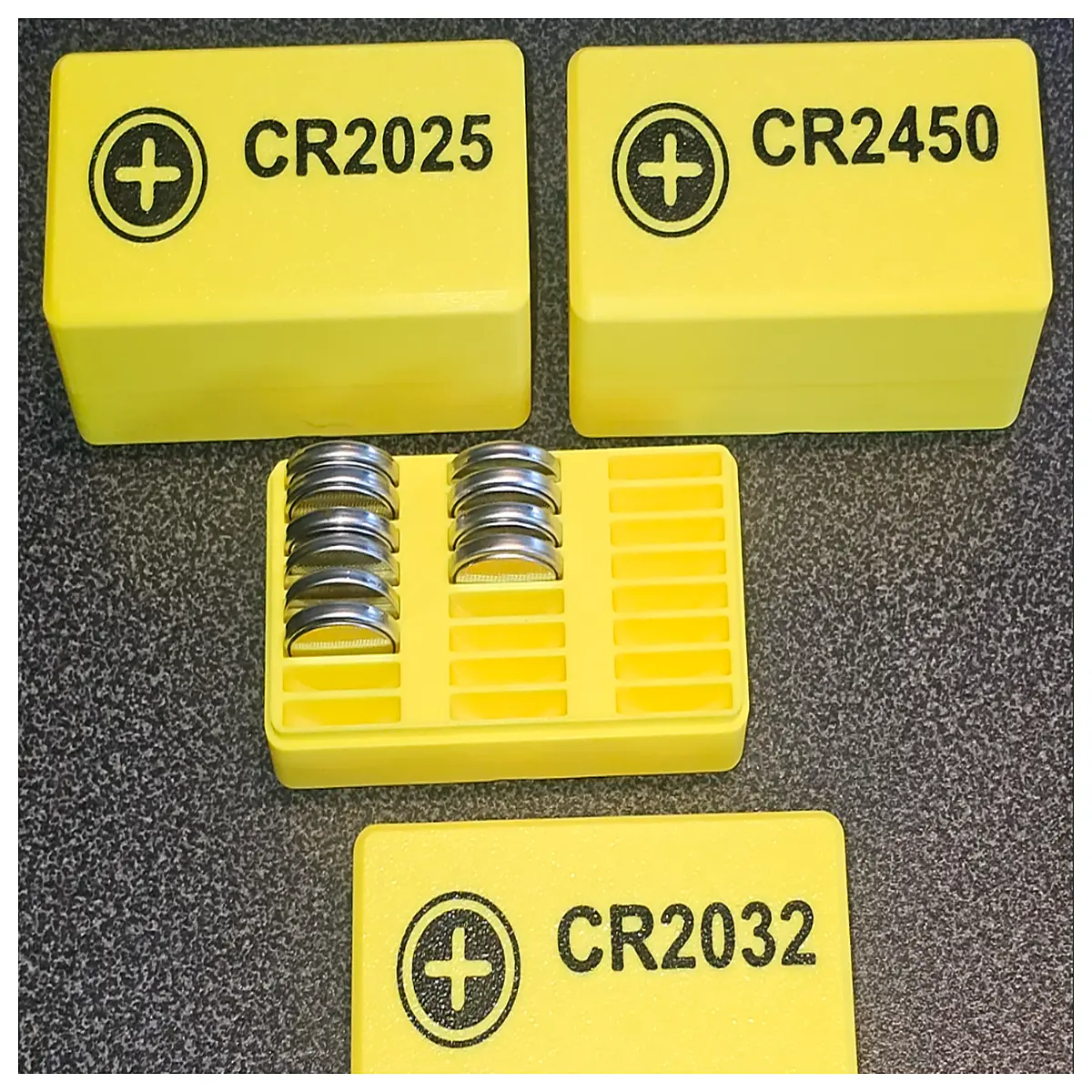 magnetic gridfinity baseplate organizer for coin cell batteries cr2032 2x1 modular storage bin