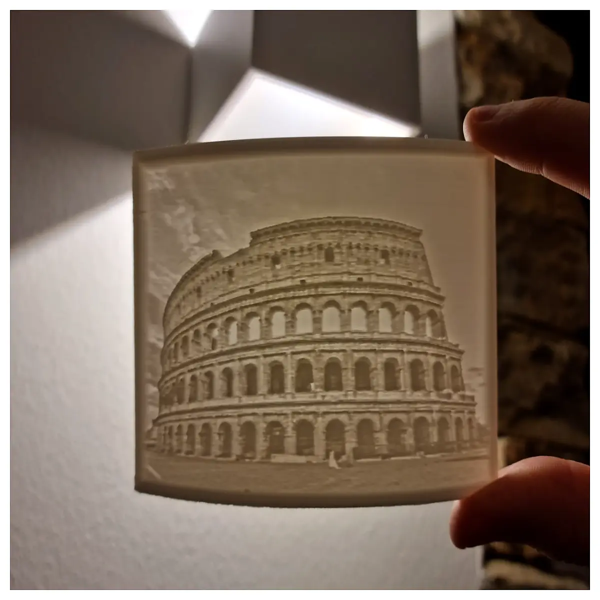 roman colosseum translucent relief sculpture wall art home decor ancient history gift