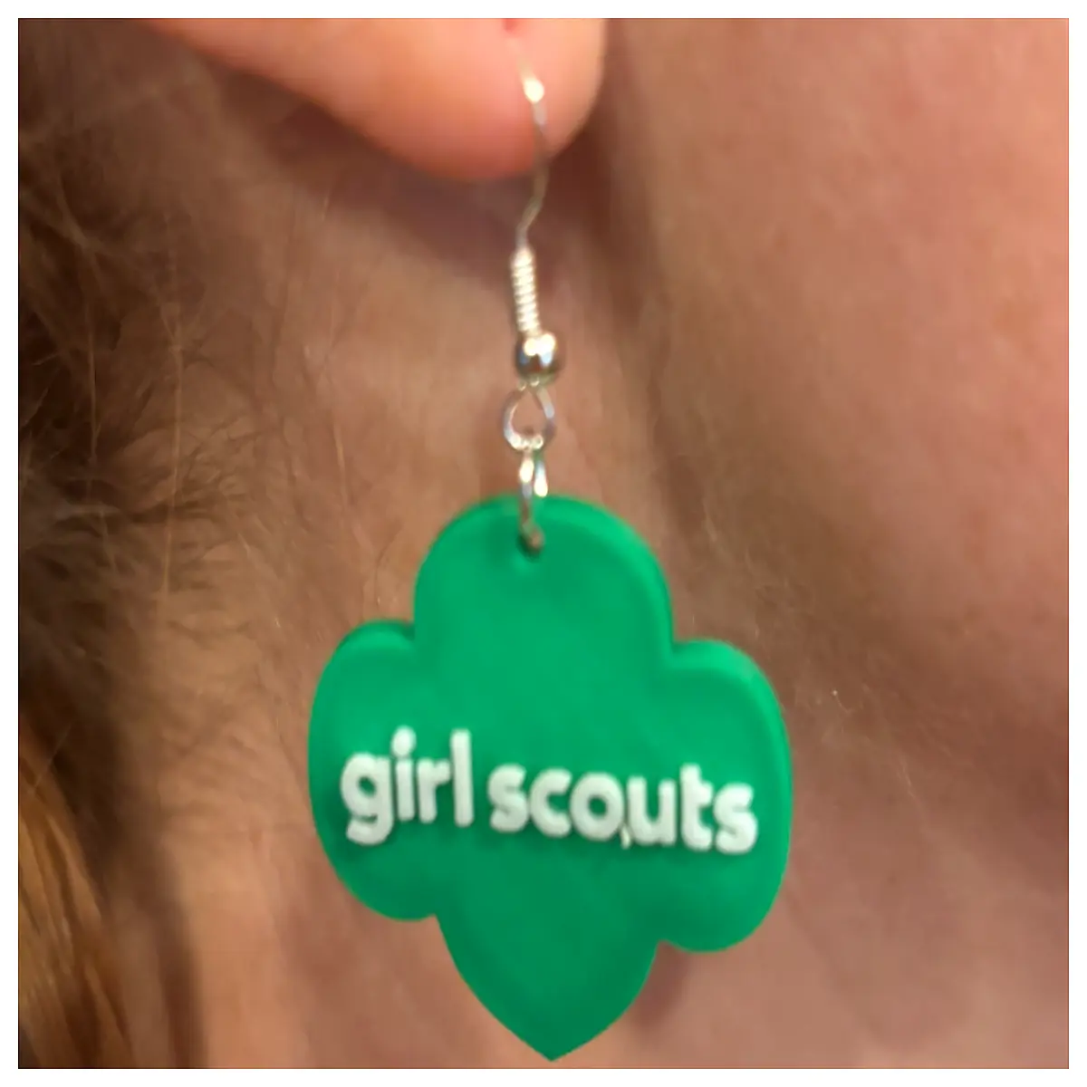 cute girls scout earrings junior leader badge jewelry camping themed stud earrings for kids outdoor adventure accessories