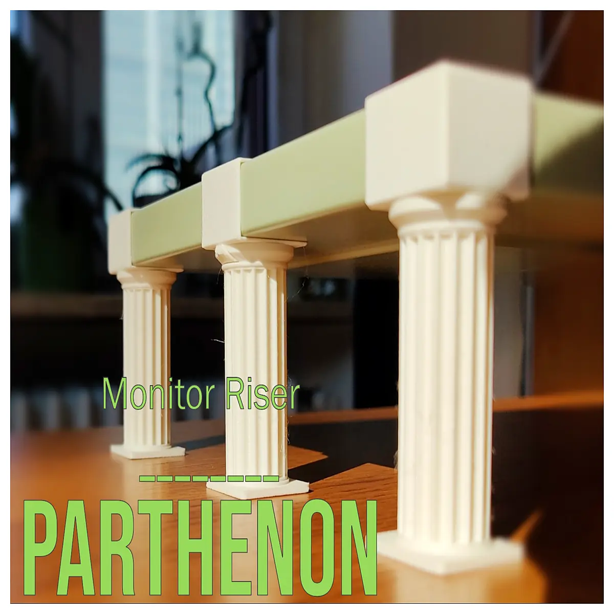 parthenon style monitor arm riser dual screen mount duty adjustable height desk for ultrawide curved ergonomic office setup